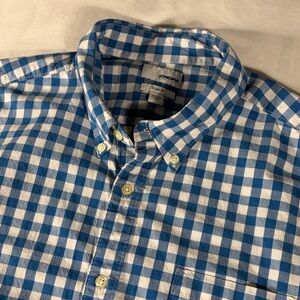 Sonoma mens turquoise gingham Slim fit long sleeve button down shirt - size XXL